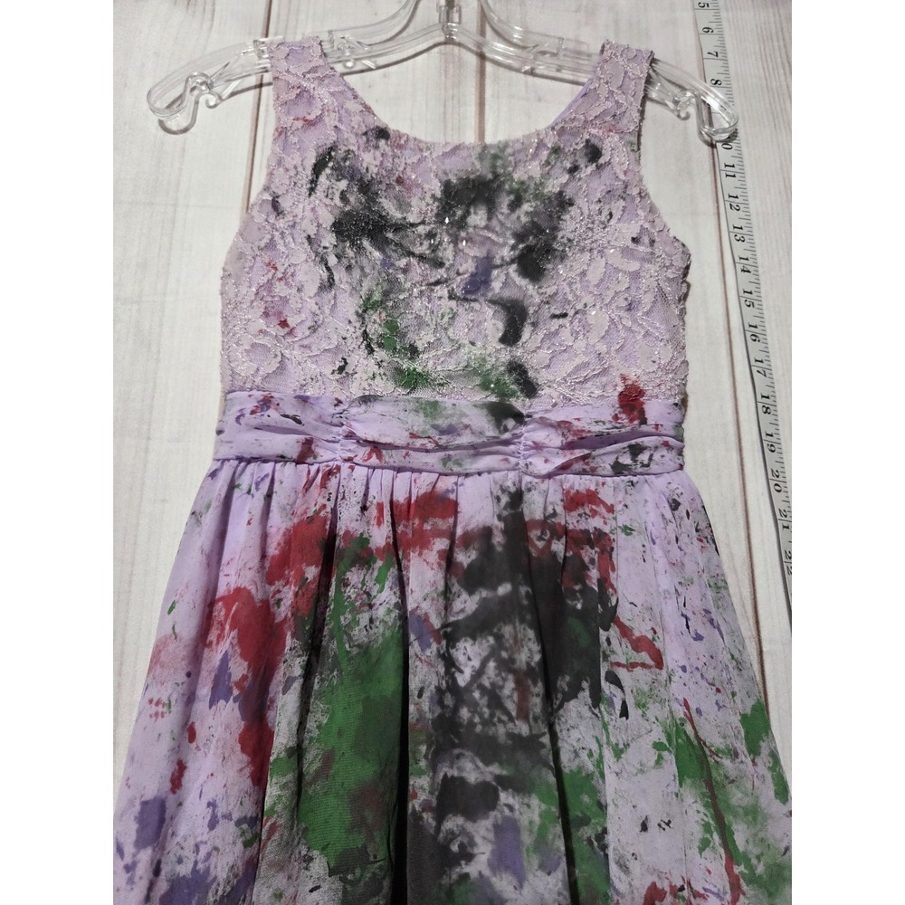 Speechless Dress Girls 12 Purple Lace Hi Low Formal Party Stain DIY Art Project - Picture 2 of 8